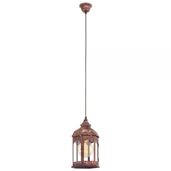 Iluminat Vintage Lustra 1 Bec E27 Cupru Farben 'Redford 1 Eglo 49224