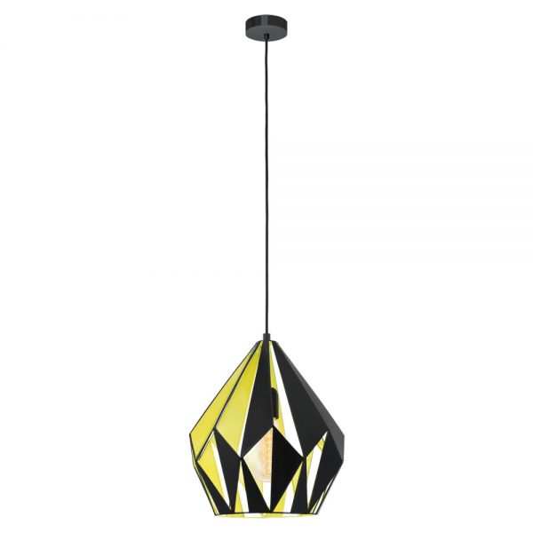 Iluminat Vintage Lustra 1 Bec E27 Negru-Gelb 'Carlton 1' Eglo 49256