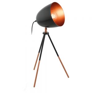 Veioza vintage EGLO CHESTER 49385 - E27 1X60W - Otel - Negru - Cupru
