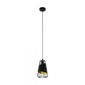 Pendul vintage EGLO AUSTELL 49447 - E27 1X60W D165mm - Auriu - Negru