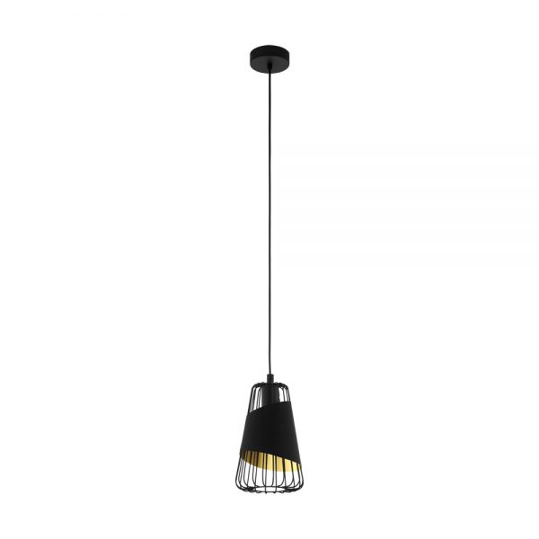 Pendul vintage EGLO AUSTELL 49447 - E27 1X60W D165mm - Auriu - Negru