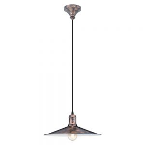 Iluminat Vintage Lustra 1 Bec Negru-Cupru-Antic 'Bridport Eglo 49454