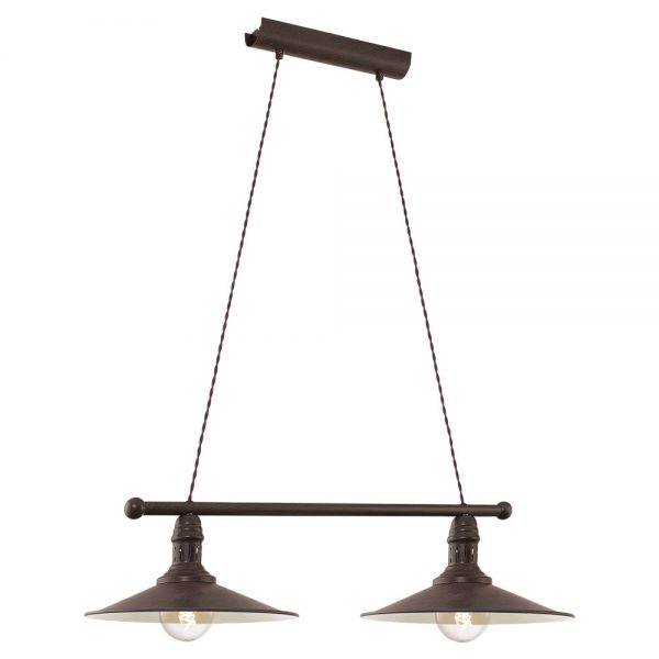 Lustra vintage EGLO STOCKBURY 49457 - E27 2X60W - Otel - Bej - Maro Antichizat