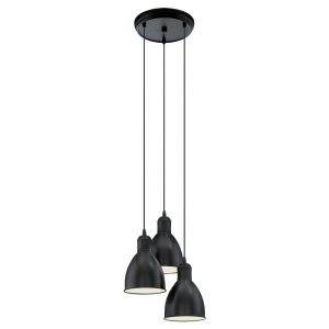 Lustra vintage EGLO PRIDDY 49465 - E27 3X40W D325mm - Otel - Alb - Negru