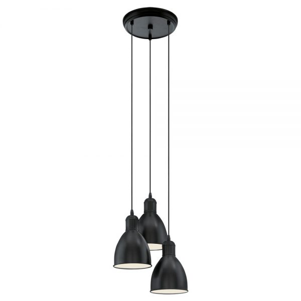Lustra vintage EGLO PRIDDY 49465 - E27 3X40W D325mm - Otel - Alb - Negru
