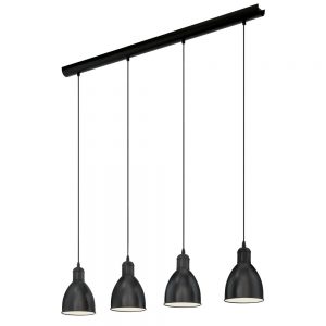Lustra vintage EGLO PRIDDY 49466 - E27 4X40W - Otel - Negru - Alb