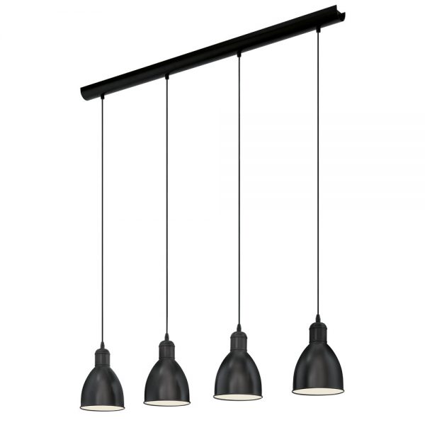 Lustra vintage EGLO PRIDDY 49466 - E27 4X40W - Otel - Negru - Alb