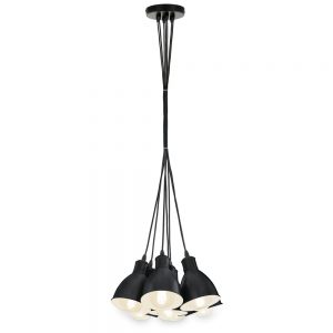 Lustra vintage EGLO PRIDDY 49467 - E27 7X40W D385mm - Otel - Alb - Negru