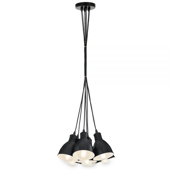 Lustra vintage EGLO PRIDDY 49467 - E27 7X40W D385mm - Otel - Alb - Negru