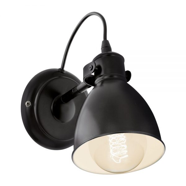 Aplica vintage EGLO PRIDDY 49468 - E27 1X40W - Otel - Alb - Negru
