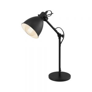 Veioza vintage EGLO PRIDDY 49469 - E27 1X40W - Otel - Alb - Negru
