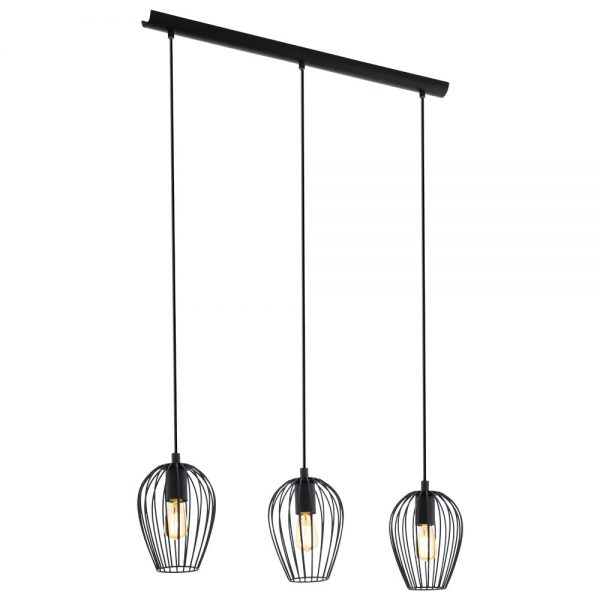 Lustra vintage EGLO NEWTOWN 49478 - E27 3X60W - Otel - Negru