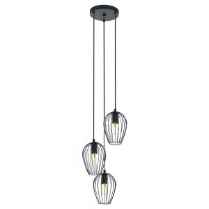 Lustra vintage EGLO NEWTOWN 49479 - E27 3X60W D380mm - Otel - Negru