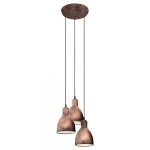 Lustra vintage EGLO PRIDDY 1 49493 - E27 3X40W D325mm - Otel - Cupru Antichizat