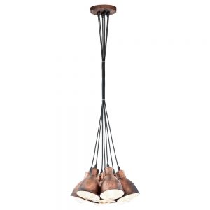 Lustra vintage EGLO PRIDDY 1 49494 - E27 7X40W D385mm - Otel - Cupru Antichizat