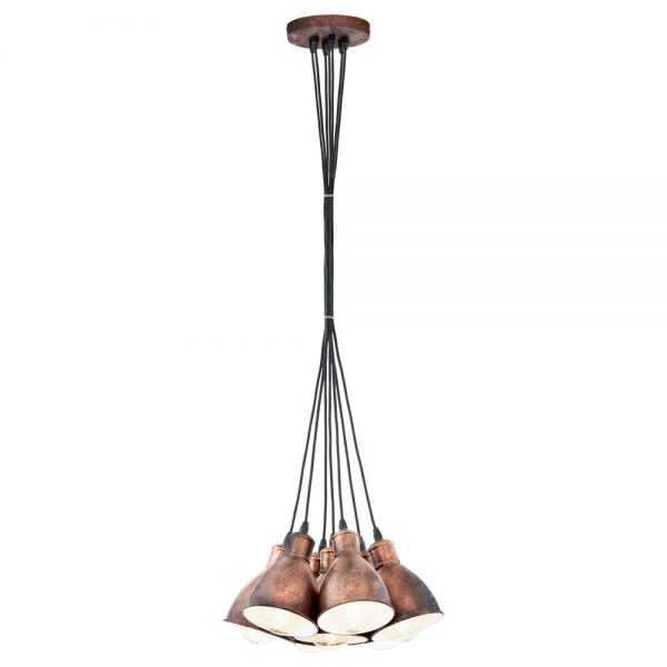Lustra vintage EGLO PRIDDY 1 49494 - E27 7X40W D385mm - Otel - Cupru Antichizat