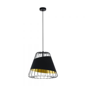 Pendul vintage EGLO AUSTELL 49509 - E27 1X60W D430mm - Auriu - Negru