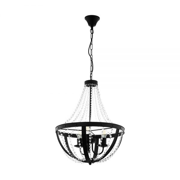 Iluminat Vintage Hl-3 E27 Schwarz-Kristal 'Barnaby 1' Eglo 49539