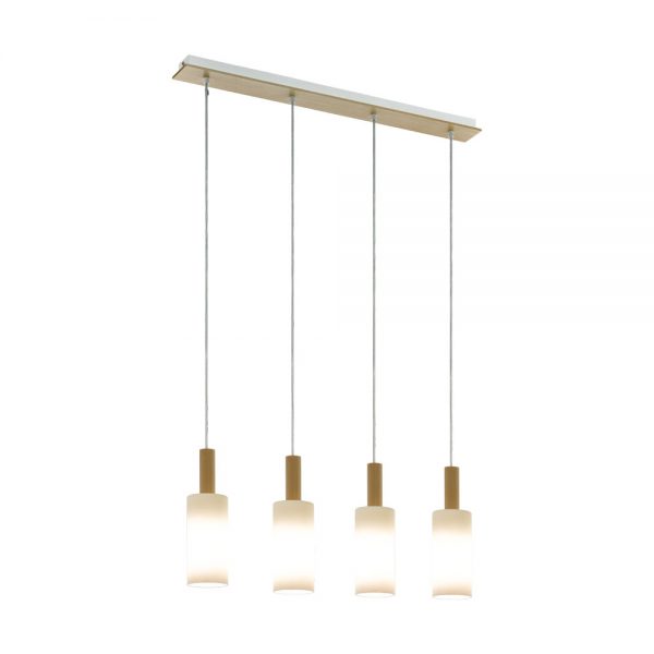 Lustra vintage EGLO OAKHAM 49559 - E27 4X40W - Lemn - Maro - Alb