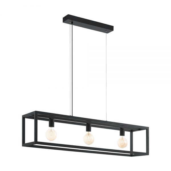 Lustra vintage EGLO ELSWICK 49564 - E27 3X60W - Otel - Negru