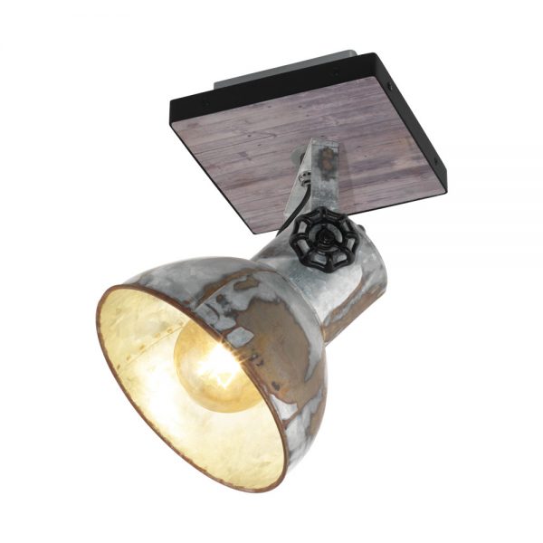 Aplica vintage EGLO BARNSTAPLE 49648 - E27 1X40W - Lemn - Zinc Antichizat