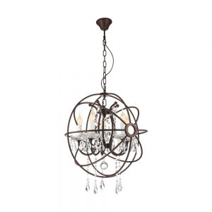 Candelabru cristal EGLO WEST FENTON 49741 - E14 5X25W D500mm - Transparent