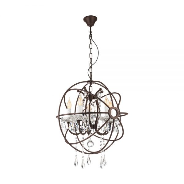 Candelabru cristal EGLO WEST FENTON 49741 - E14 5X25W D500mm - Transparent