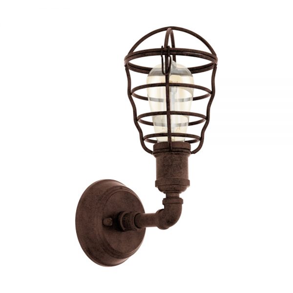 Aplica vintage EGLO PORT SETON 49811 - E27 1X60W - Otel - Maro Antichizat