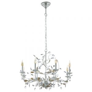 Iluminat Vintage Candelabru 8X40W  E14  Argintiu-Cristal Eglo 49829