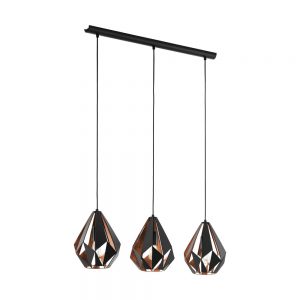 Lustra vintage EGLO CARLTON 1 49991 - E27 3X60W - Otel - Cupru - Negru