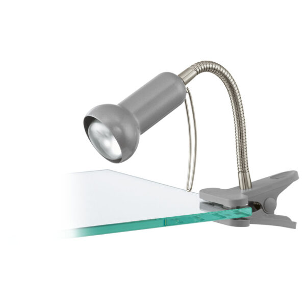 Veioza EGLO FABIO 81265 - E14 1X40W - Plastic - Otel - Argintiu