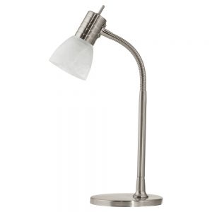 Veioza EGLO PRINCE 1 86429 - E14 1X25W - Sticla alabastru - Nichel Mat