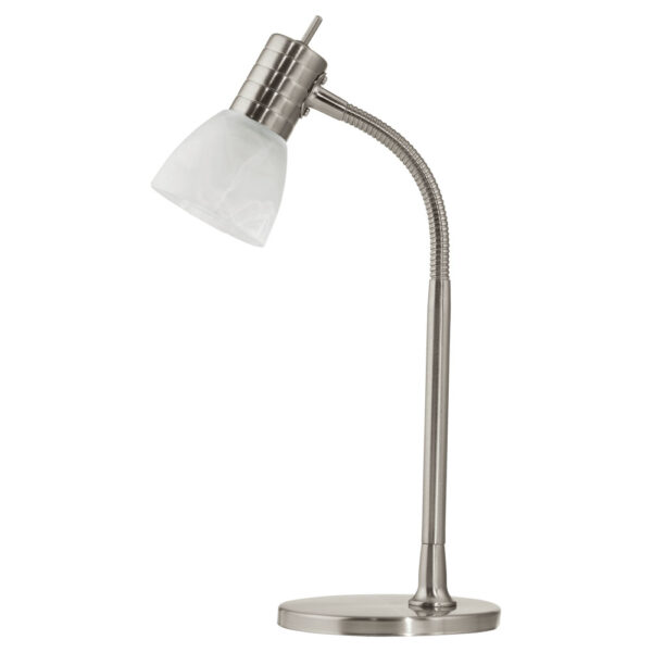 Veioza EGLO PRINCE 1 86429 - E14 1X25W - Sticla alabastru - Nichel Mat