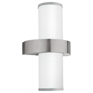 Aplica exterior EGLO BEVERLY 86541 - E27 2X60W IP44 - Sticla satinata - Argintiu - Inox