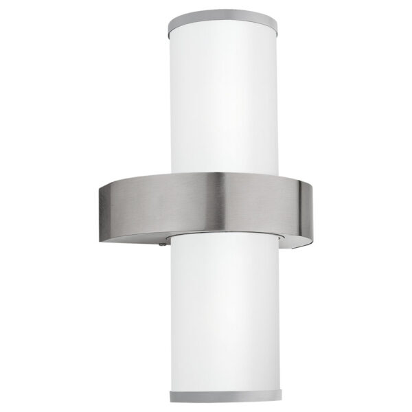Aplica exterior EGLO BEVERLY 86541 - E27 2X60W IP44 - Sticla satinata - Argintiu - Inox