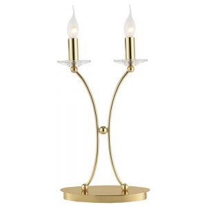 Candelabru Veioza 2X40W E14 Auriu-Cristal 'Castela Eglo 88185
