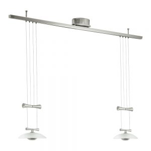 Corpuri de iluminat moderne Pendul-Lustra 2X50W Reglabil Nich-Mat Sat-'Zeles1 Eglo 89502
