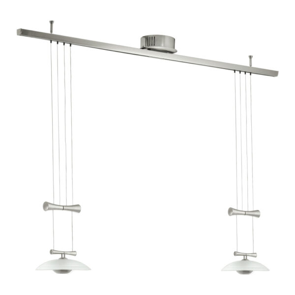 Corpuri de iluminat moderne Pendul-Lustra 2X50W Reglabil Nich-Mat Sat-'Zeles1 Eglo 89502