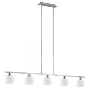 Corpuri de iluminat moderne Pendul-Lustra 5X9W Nich-Mat Alb Lucios 'Sabana 1' Eglo 89664