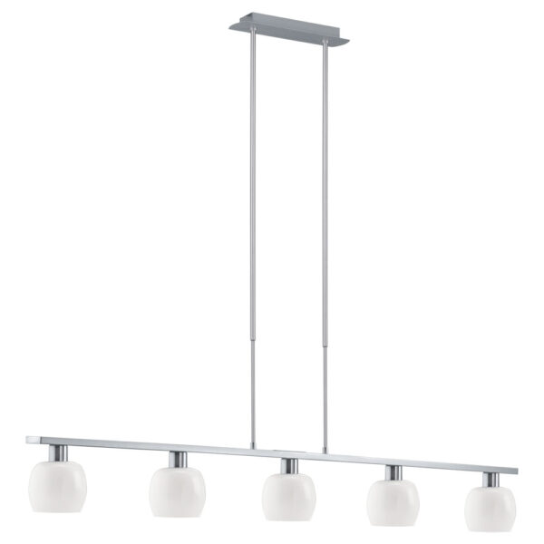 Corpuri de iluminat moderne Pendul-Lustra 5X9W Nich-Mat Alb Lucios 'Sabana 1' Eglo 89664