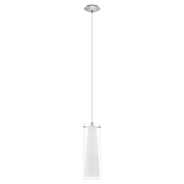 Pendul EGLO PINTO 89832 - E27 1X40W D110mm - Alb - Transparent