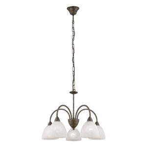 Lustra EGLO DIONIS 89897 - E14 5X40W D540mm - Sticla alabastru - Ruginiu