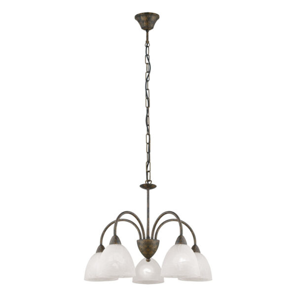 Lustra EGLO DIONIS 89897 - E14 5X40W D540mm - Sticla alabastru - Ruginiu