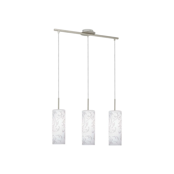 Lustra EGLO AMADORA 90048 - E27 3X60W - Sticla imprimata - Nichel Mat