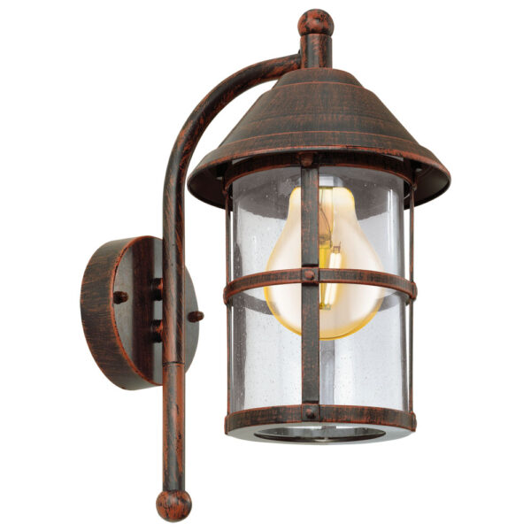 Aplica exterior EGLO SAN TELMO 90184 - E27 1X60W IP23 - Sticla - Maro Antichizat