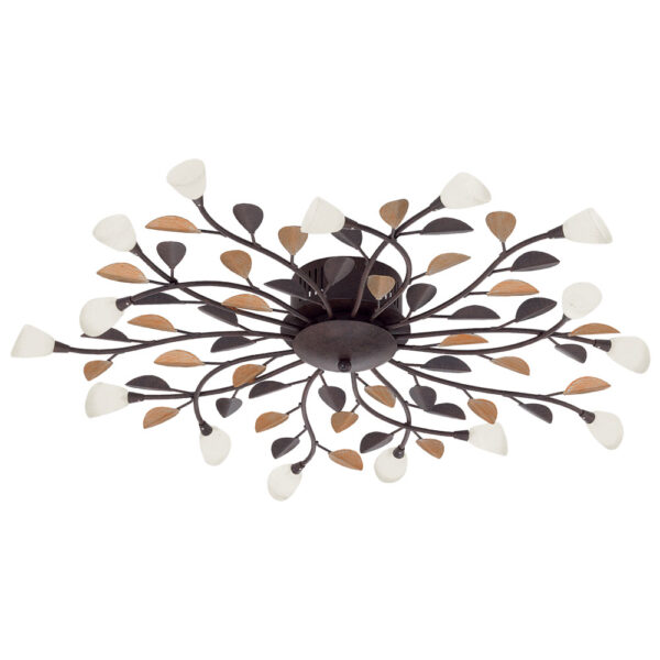 Plafoniera EGLO CAMPANIA 90737 - G4 15X10W D775mm - Sticla - Maro Antichizat - Auriu