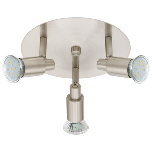 Spoturi iluminat Rondela  3 Becuri Gu10 Led Nichel Mat 'E Eglo 90828