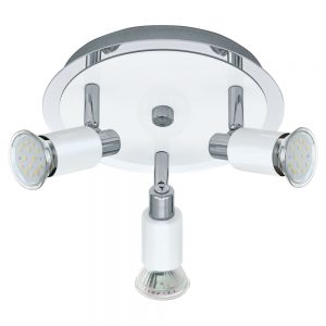 Spoturi iluminat Rondela  3 Becuri Gu10 Led Crom-Alb 'Eri Eglo 90837