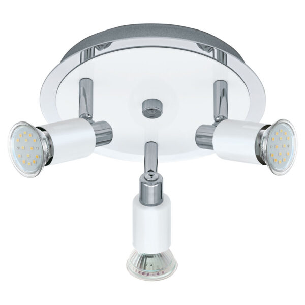 Spoturi iluminat Rondela  3 Becuri Gu10 Led Crom-Alb 'Eri Eglo 90837
