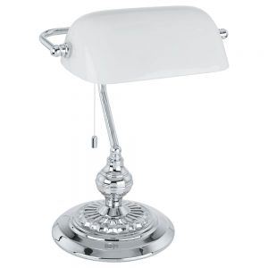 Veioza EGLO BANKER 90968 - E27 1X60W - Sticla satinata - Crom